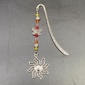 Crystal Beaded Sun with Butterfly & Roses Bookmark by Neanie-Bot